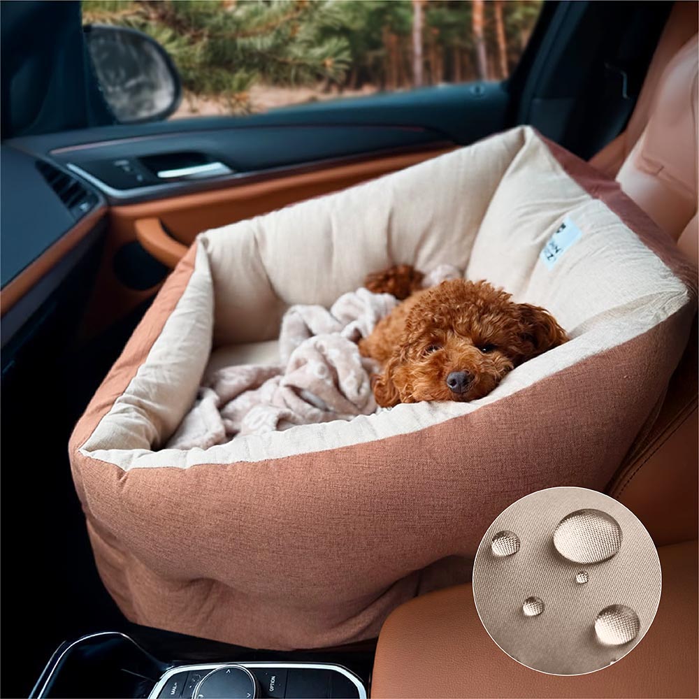 Wasserdichtes, gemütliches Hundeautositzbett für sichere Einzelfahrten. Perfekt für die Hundereise.