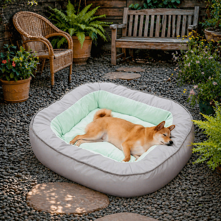 Wasserdichtes, kratzfestes Hundebett aus PU-Leder für maximalen Komfort und Vollsupport.