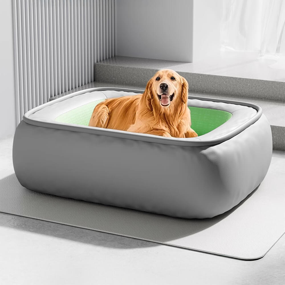 Kratzfestes Hundebett mit wasserdichtem PU-Lederbezug und ergonomischem Vollsupport.