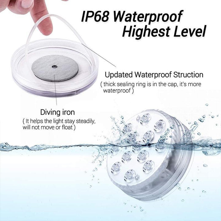 Unterwasser LED-Licht mit Fernbedienung für Schwimmbad, Teich & besondere Ambiente-Beleuchtung.