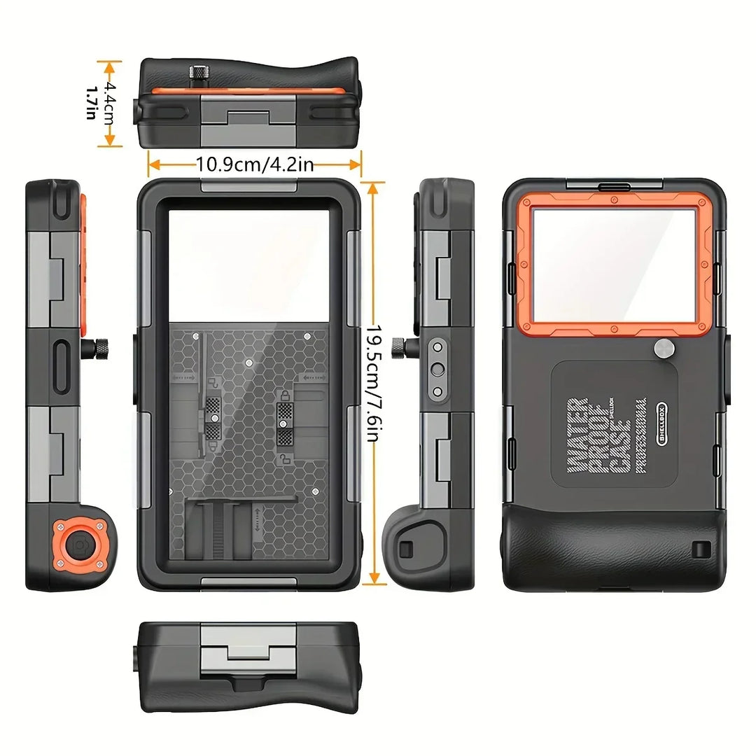 Wasserdichte Handy-Schutzhülle für brillante Unterwasserfotos & Videos bis 15m Tiefe, mit sicherer Halterung & Lanyard.