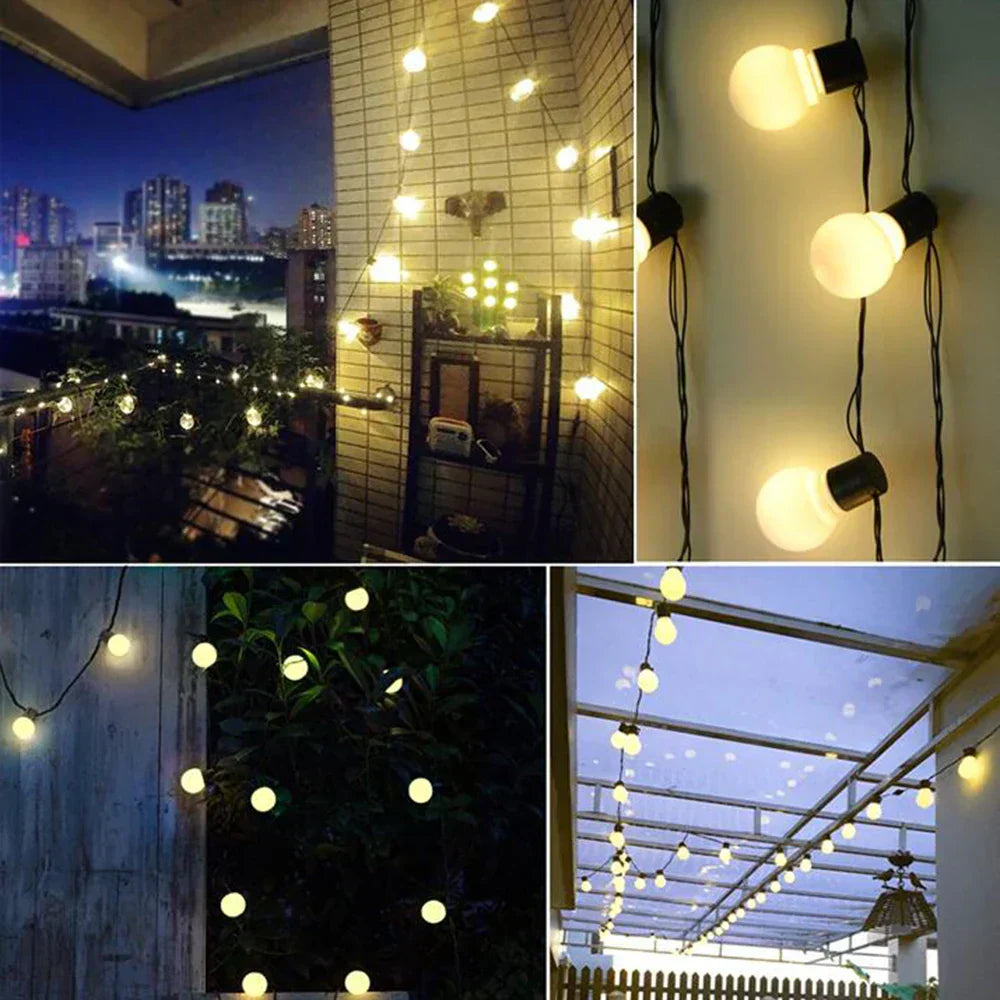 Wasserfeste Solarlichterkette für Garten & Terrasse, LED-Outdoor-Beleuchtung schafft stimmungsvolles Licht.