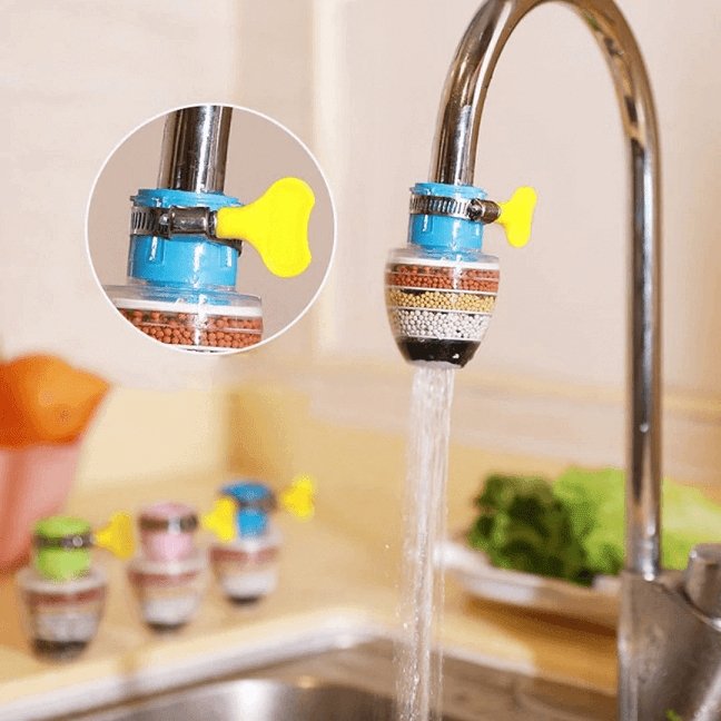 Wasserfilter-Aufsatz für sauberes, kalk- & schadstofffreies Trinkwasser direkt aus dem Wasserhahn in Küche & Bad.
