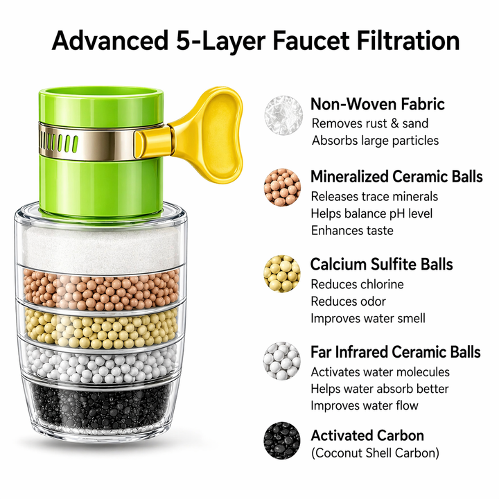 Einfache Installation des Wasserhahnfilters für sofortiges, sauberes Trinkwasser in der Küche; schnelles Anbringen.
