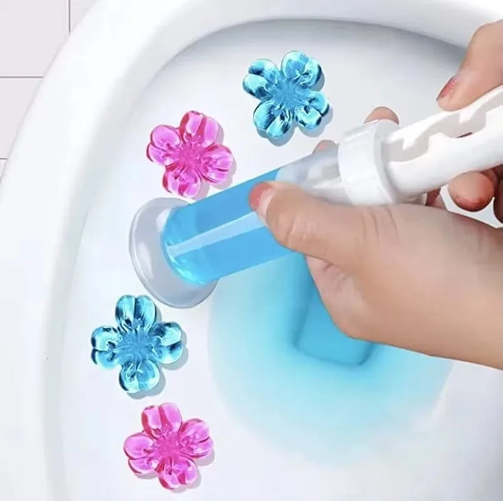 Blumiger WC-Gel Duft-Stempel, sorgt für Hygiene & langanhaltende Frische bei jeder Spülung im WC.