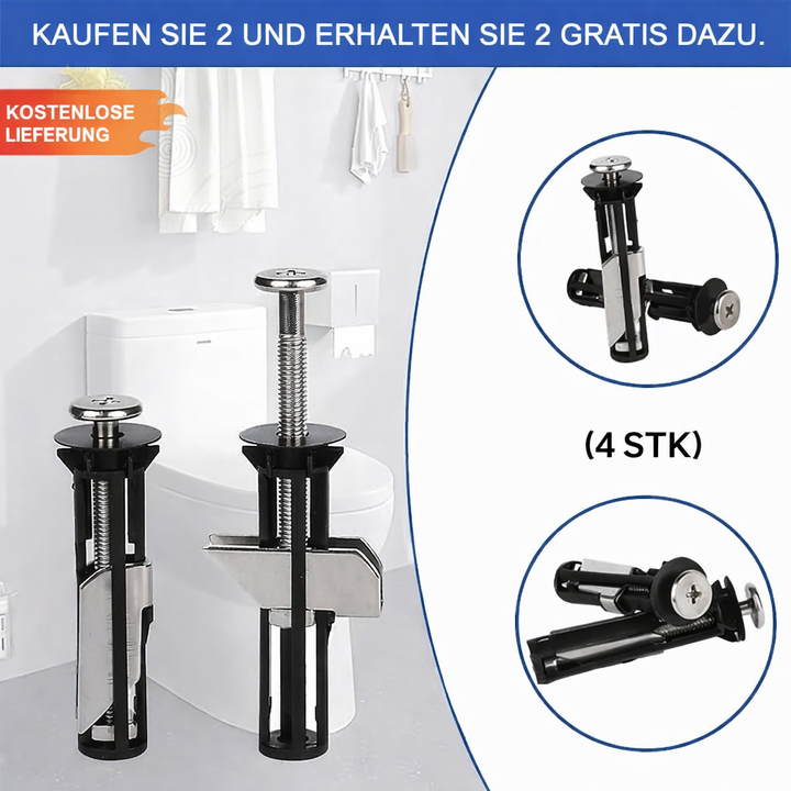 Sanitär Ersatzteil: WC-Sitz Befestigung aus rostfreiem Edelstahl für einfache Montage.