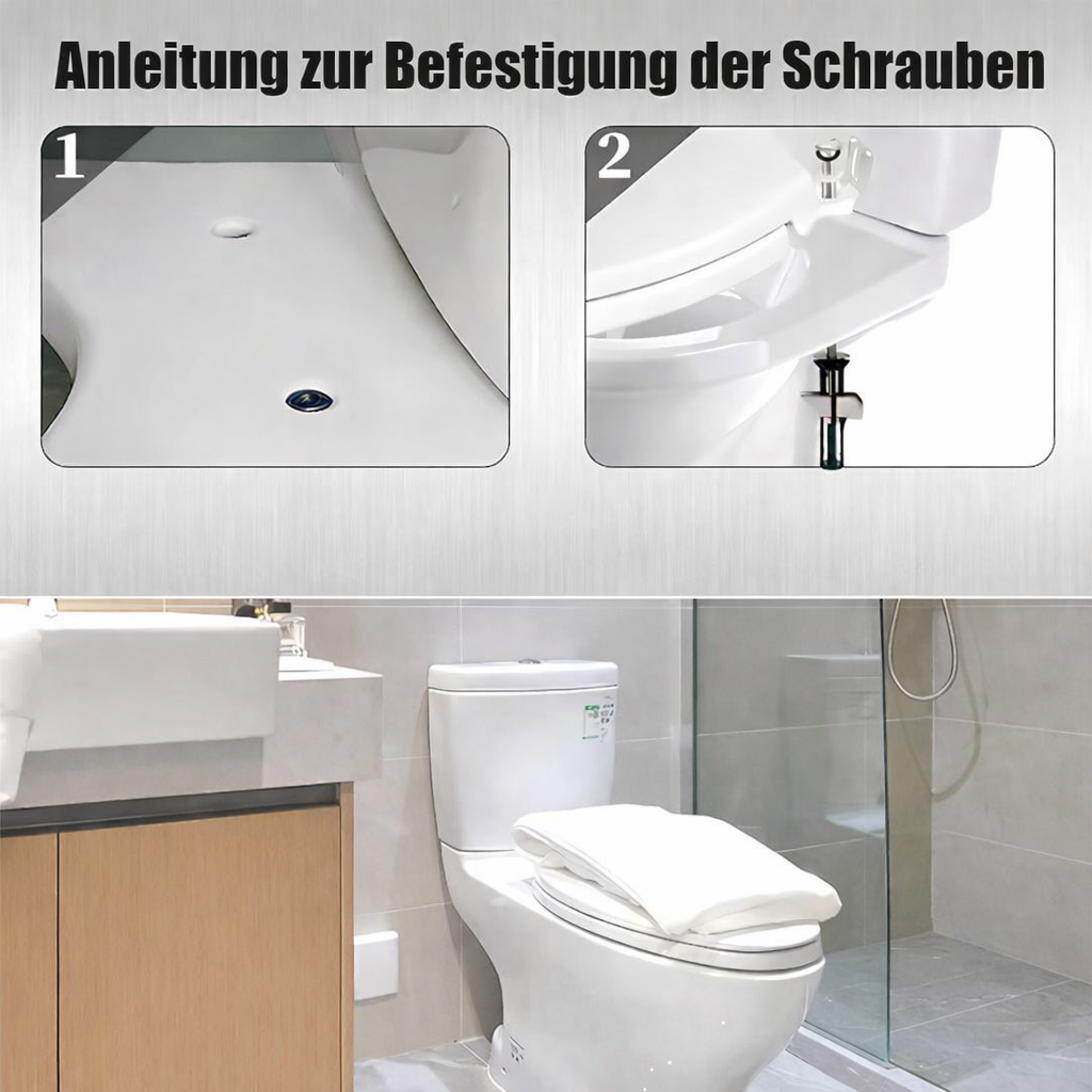 Montageset für Toilettensitz, Edelstahl rostfrei, für dauerhaft stabilen Halt im Bad.