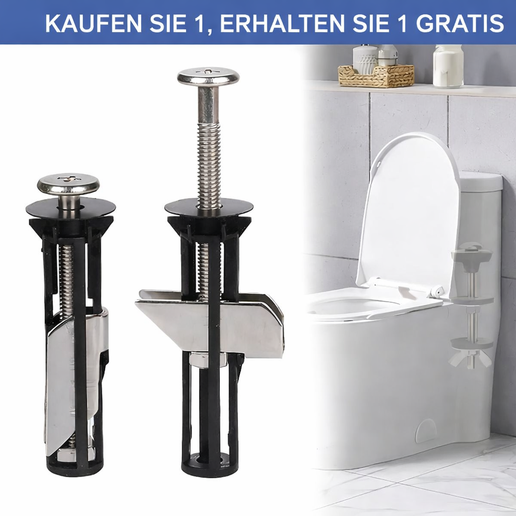 DIY Toilettensitz-Reparatur: hochwertige Edelstahl-Befestigung für festen und sicheren Halt.