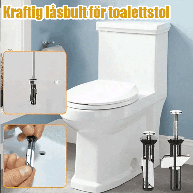 WC-Sitz Befestigungsbolzen aus rostfreiem Metall für stabile und wackelfreie Toilettensitz-Montage.