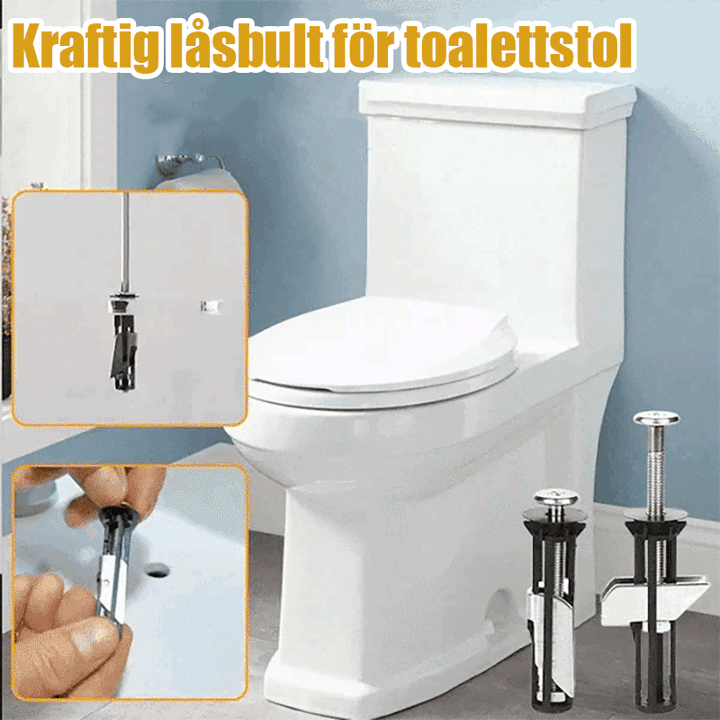 WC-Sitz Befestigungsbolzen aus rostfreiem Metall für stabile und wackelfreie Toilettensitz-Montage.