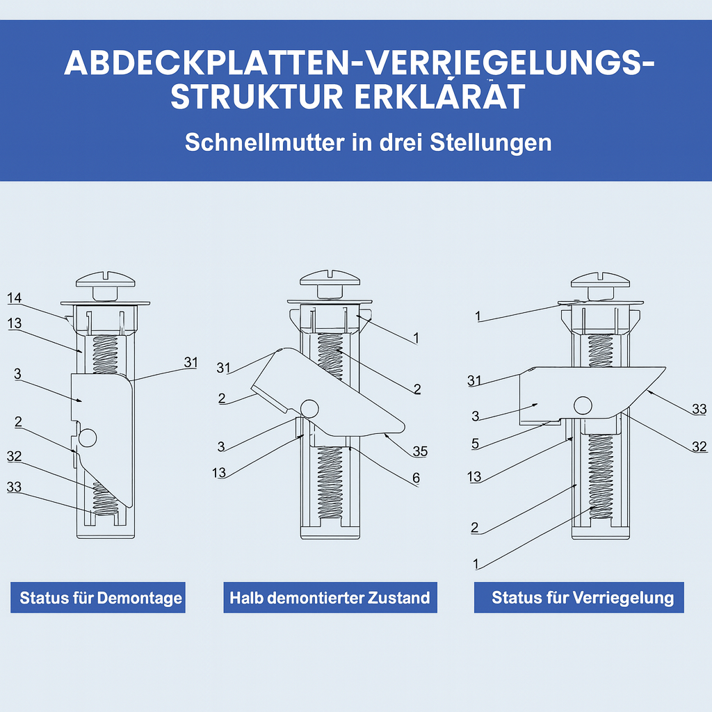 WC-Sitz Schrauben-Set: Rostfreie Bolzen für wackelfreie Stabilität und einfache Befestigung von Toilettensitzen.