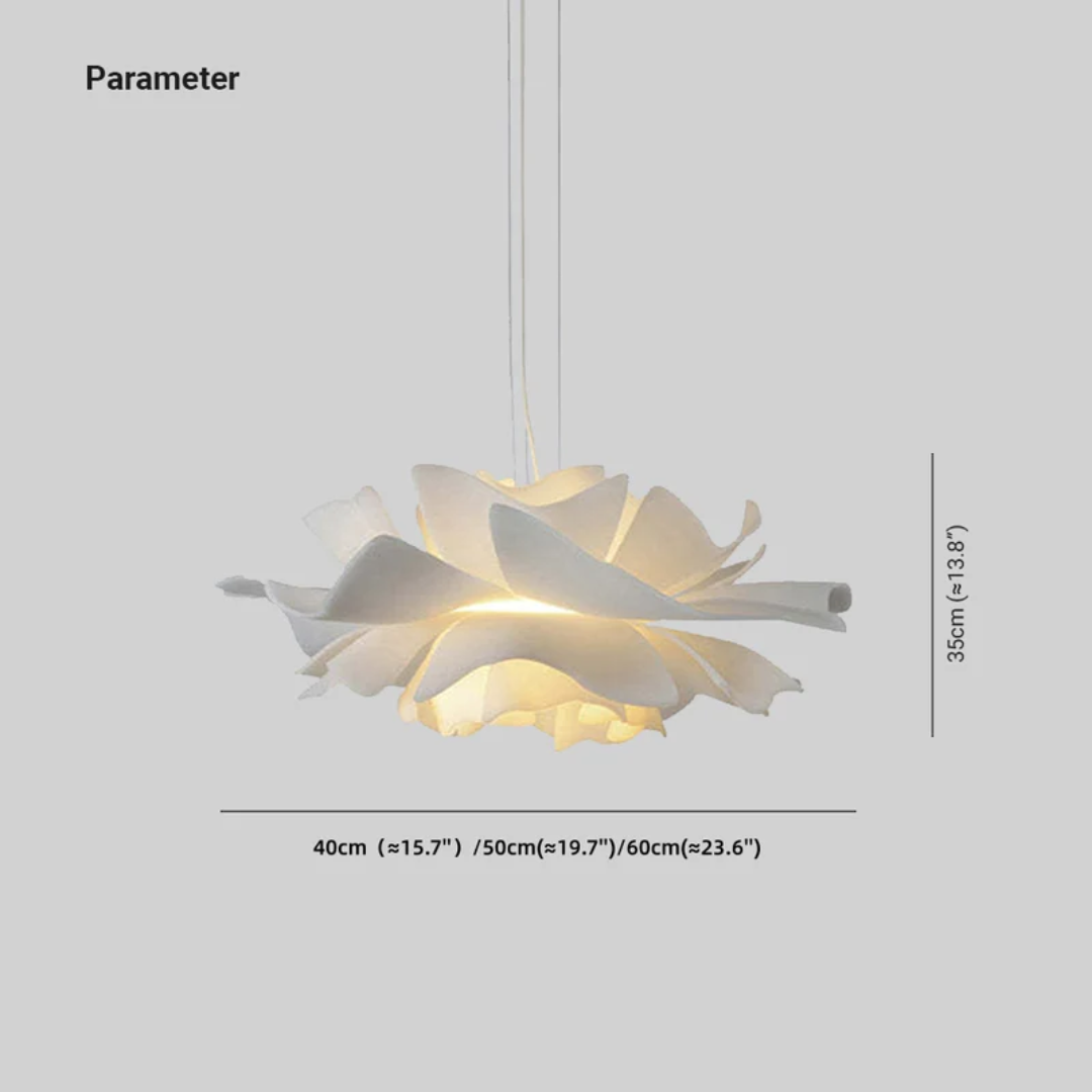Elegante Deckenlampe "Blume" weiß, Metall, moderne Innenbeleuchtung, passt in Wohn- und Schlafzimmer.