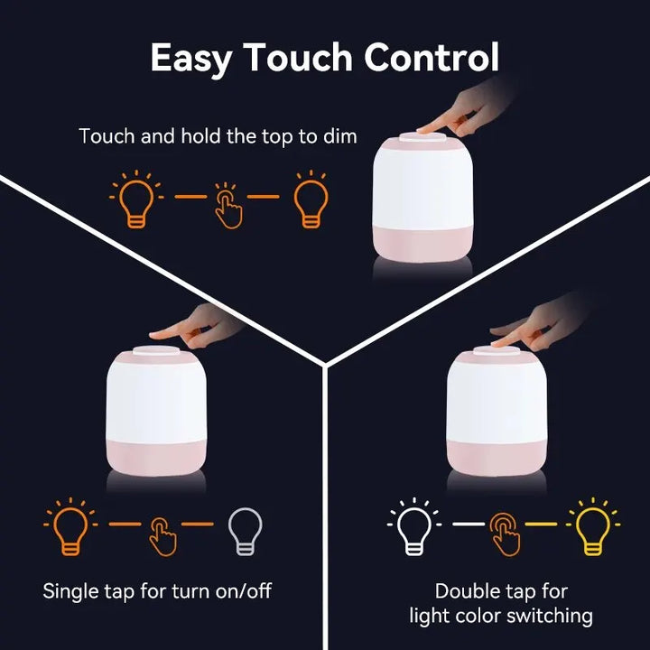 Moderne dimmbare LED-Tischlampe in Weiß, tragbar mit Touch-Steuerung für flexibles Licht überall im Haus.