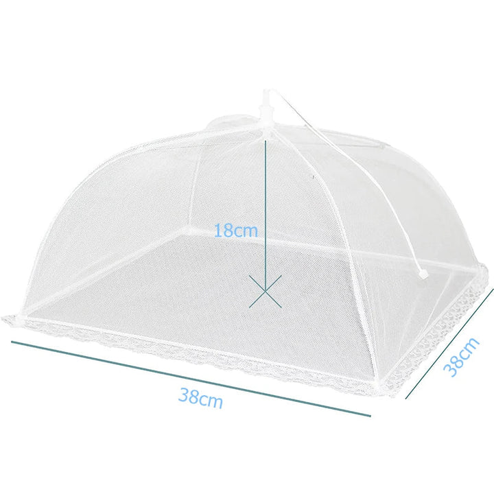 Stabile Lebensmittelabdeckung, faltbar, für Picknick, BBQ & Küche. Effektiver Schutz vor Fliegen und Staub.