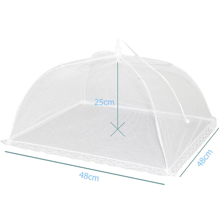 Elegante, wiederverwendbare Falt-Abdeckhaube für Lebensmittel. Ideal für Küche, Gartenparty & Buffetschutz.