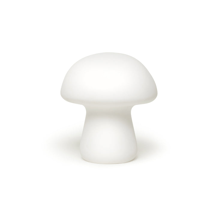 Elegante weiße Porzellanlampe im Pilzdesign. Sanfte LED-Tischleuchte schafft gemütliches Ambiente.
