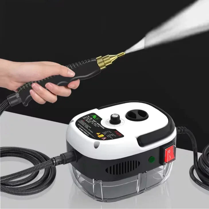 Weißer 2500W Hochdruck-Dampfreiniger für effektive Küchen- & Badreinigung; chemikalienfreie Desinfektion.
