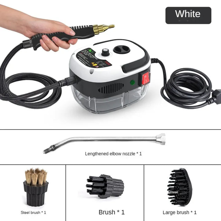 Blauer, roter & weißer 2500W Dampfreiniger; vielseitig einsetzbar für Bad, Küche & Haushaltshygiene.