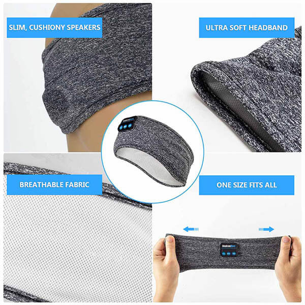 Weiche Stoff-Schlaf-Kopfhörer, drahtlos, mit Bluetooth für maximalen Komfort und Lärmschutz beim Schlafen.