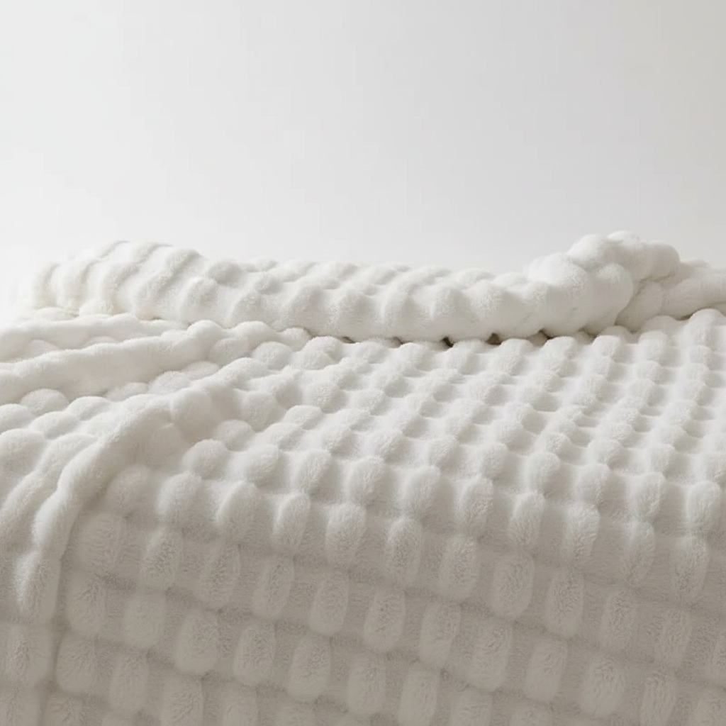 Luxuriöse Kuscheldecke für dein Wohnzimmer, extra flauschig und wärmend.