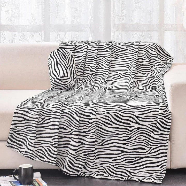 Stilvolle Wohndecke im Leopardenmuster; flauschige Flanelldecke für Sofa oder Bett, warm & weich.