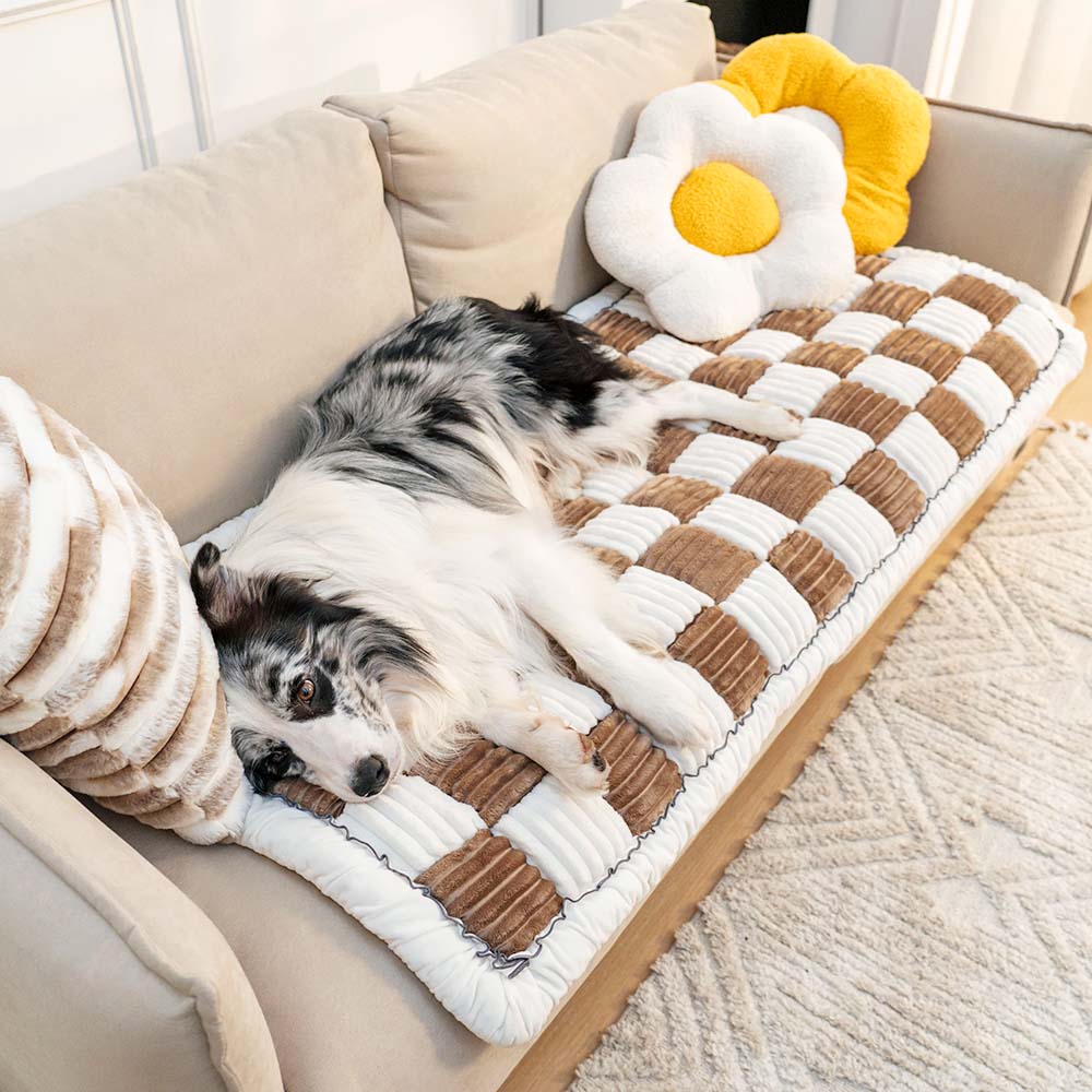 Waschbare Chenille-Tierdecke für Haustiere, weich & pflegeleicht. Perfekt für Sofa & Bett.