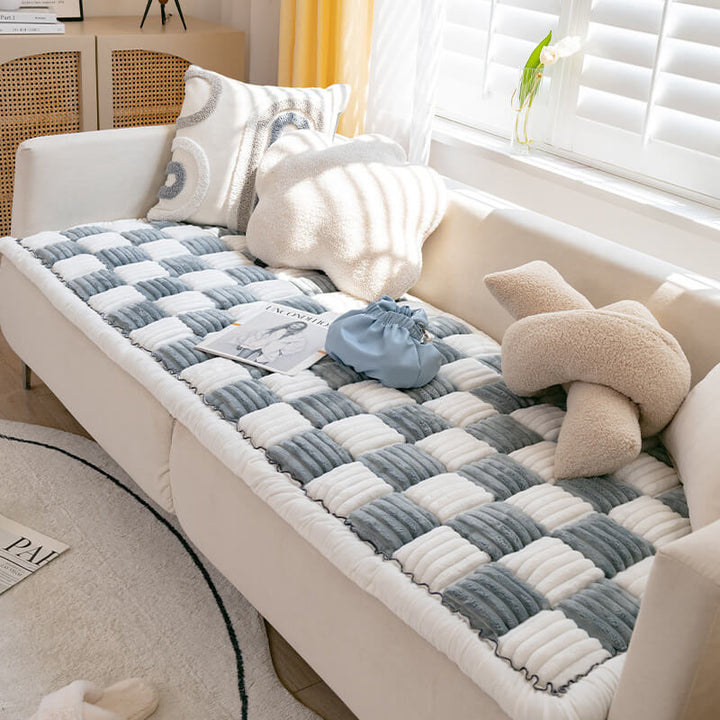 Samtweiche Chenille-Kuscheldecke, ideal für Hunde & Katzen. Schützt Möbel vor Schmutz & Haaren.