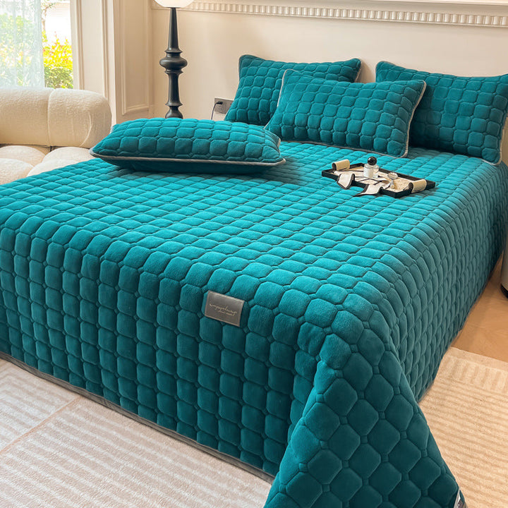 Quadrat-Textur Tagesdecke, weich & modern, luxuriöser Bettüberwurf für König Bett.