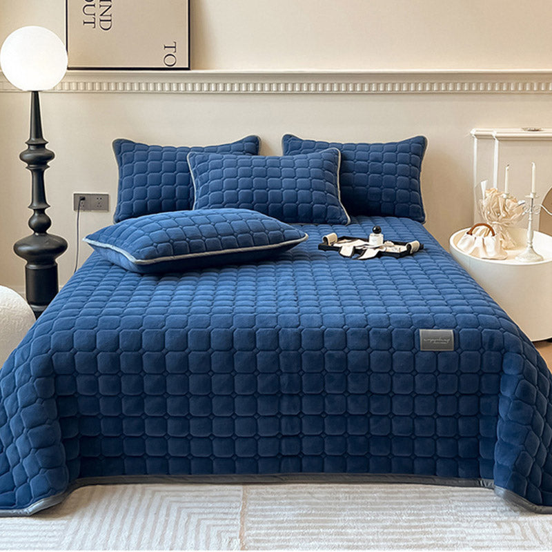 Moderne Schlafzimmer-Tagesdecke, weich, mit Quadrat-Muster, vielseitiger Bettüberwurf.