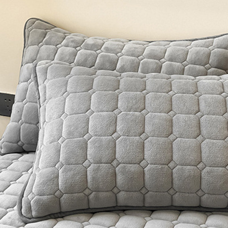 Schlafzimmer Tagesdecke weich, modernes Quadrat-Design, gemütliche Decke.