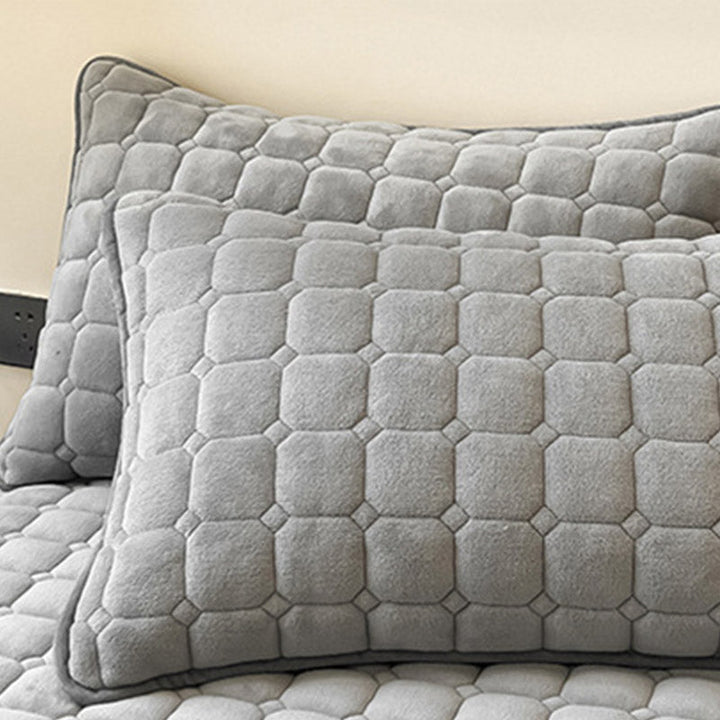 Schlafzimmer Tagesdecke weich, modernes Quadrat-Design, gemütliche Decke.