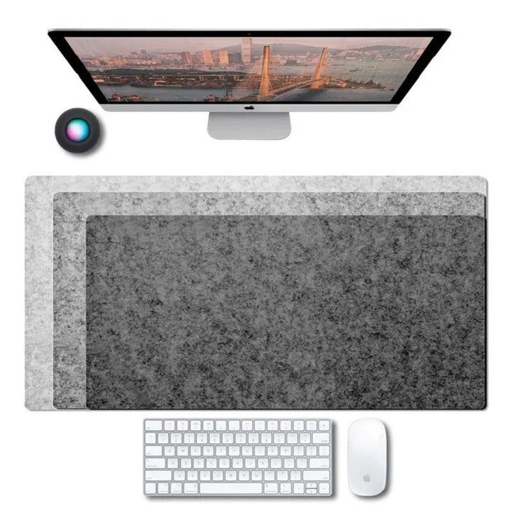 Atmungsaktive Wollfilz-Schreibtischunterlage verbessert Ergonomie, schützt die Oberfläche und hält den Schreibtisch ordentlich.