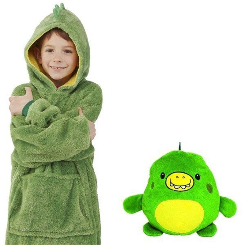 Bunter Kinder Kapuzenpullover aus Plüsch für kuschelige Wärme & Spielspaß. Einzigartiger Stofftier-Pullover.