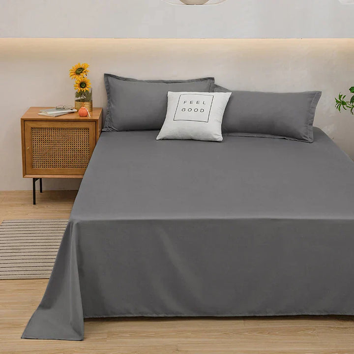 Faltiger SoftLuxe Leinen-Bettbezug, natürlich elegant. Weiche, atmungsaktive Bettwäsche für Ihr Schlafzimmer.