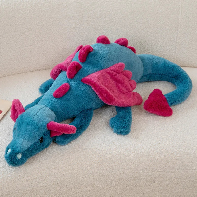 Kindgerechtes, weiches Drachen-Plüschtier; ein kuscheliges Fantasy-Geschenk für fantasievolle Spielstunden.