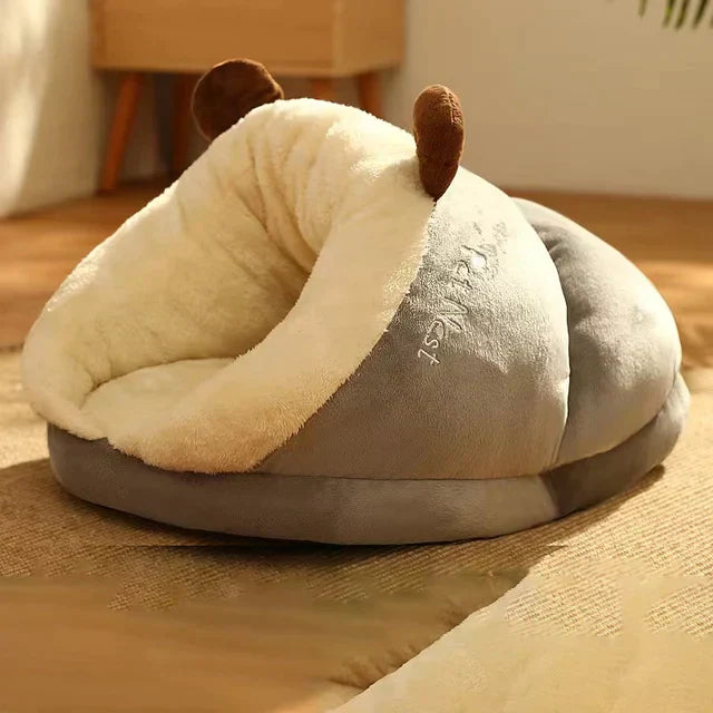 Luxuriöses, waschbares Haustier-Kuschelbett; das perfekte rutschfeste Plüschbett für Komfort von Hund & Katze.