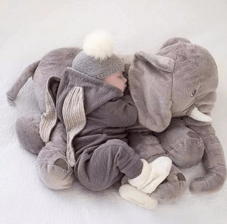 Niedliche Elefantenpuppe, weiches Plüschtier und Stofftier für Kleinkinder, sicheres Babyspielzeug.