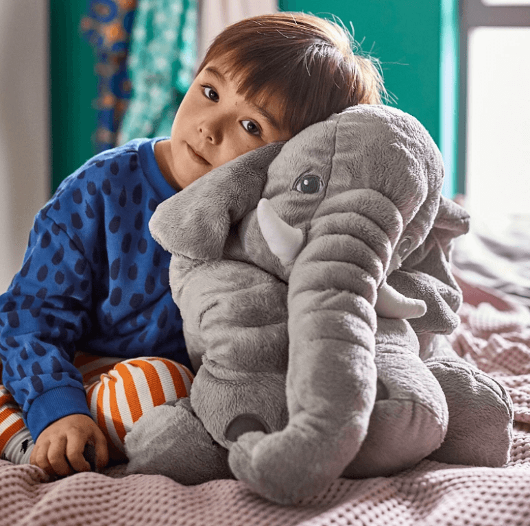 Flauschige Elefantenpuppe aus weichem Plüsch, ideales Kuscheltier für Kinderzimmer Deko.