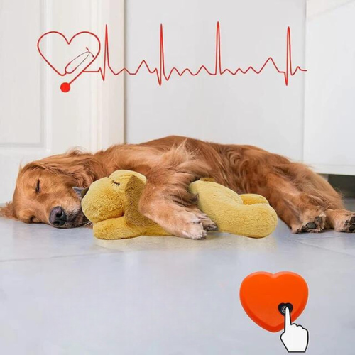 Weiches Kuschelherz Hundespielzeug für Geborgenheit und Trost, ideal für Welpen und ängstliche Hunde.