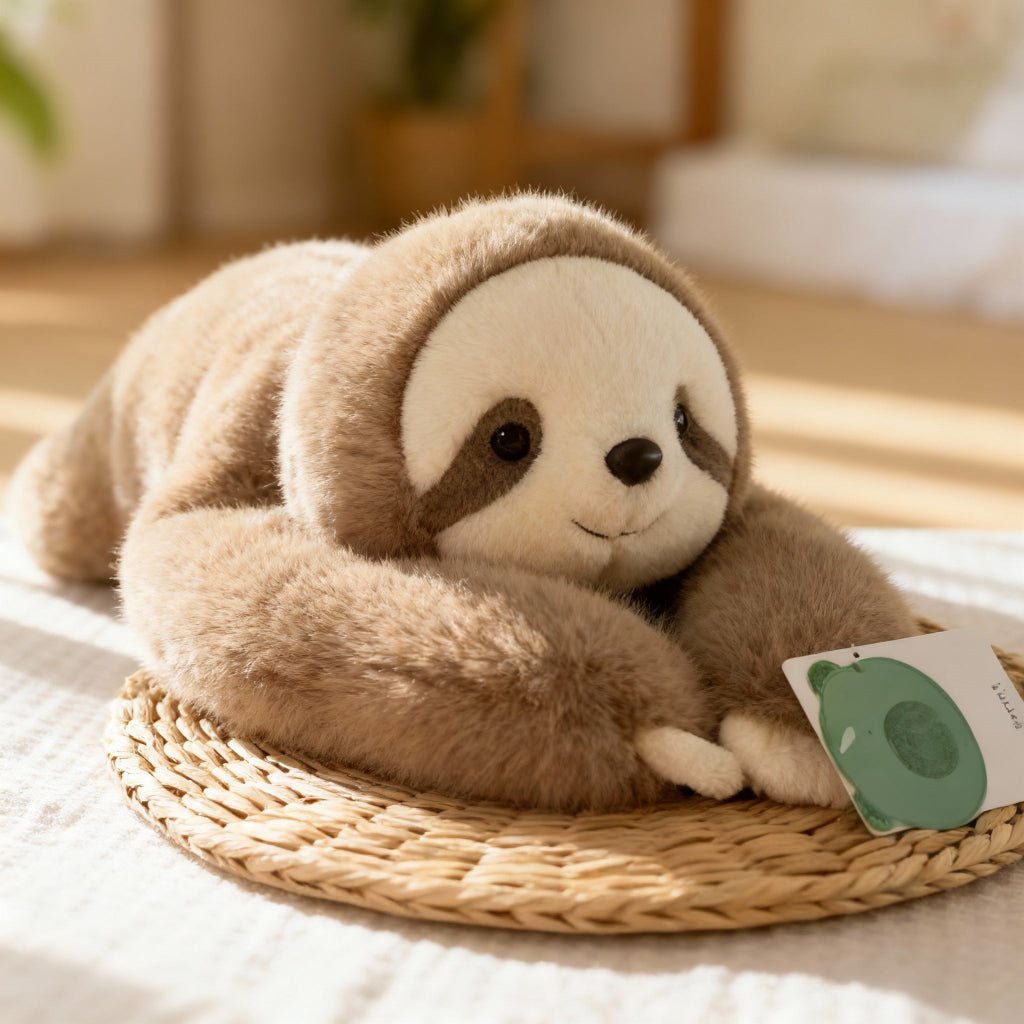 Weiches Kuscheltier in Tierform, ideal für Babys und Kinder zum Stressabbau & Geborgenheit.