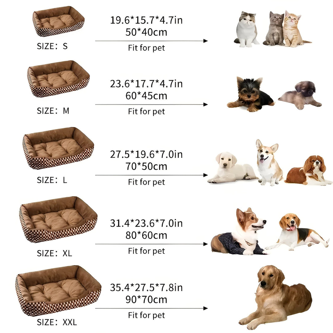 Hochwertiges orthopädisches Plüsch-Haustierbett in elegantem Design, bietet Hunden & Katzen optimalen Liegekomfort.