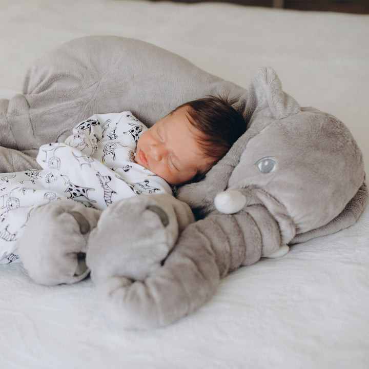 Bequemes Elefanten Kuschelkissen für Baby & Kinder, weich & ideal zum Schlafen und Anlehnen.