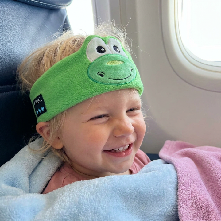 Flauschiges Reisekopfband mit Bluetooth-Lautsprechern, eine sanfte Schlafhilfe für Erwachsene und Kinder.