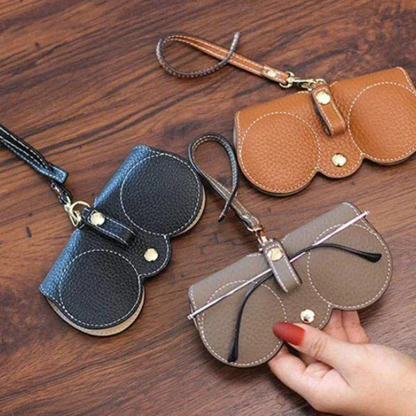 Elegantes PU-Leder Brillenschutzetui, unisex, ideal als Reiseetui für Sonnenbrillen.