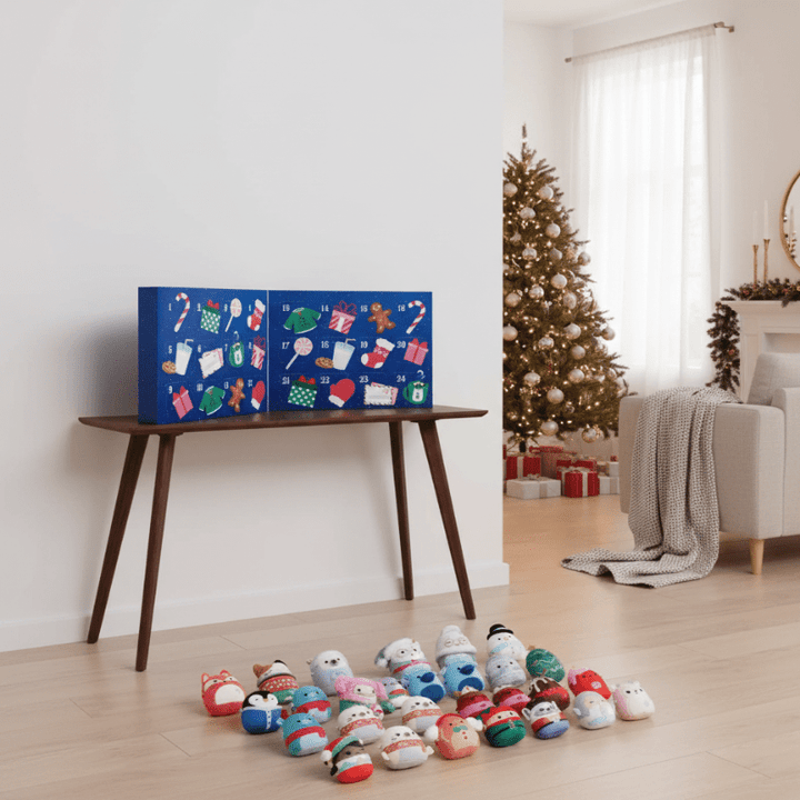 Detailansicht niedlicher Micromallow Sammelfiguren aus dem weihnachtlichen Adventskalender.