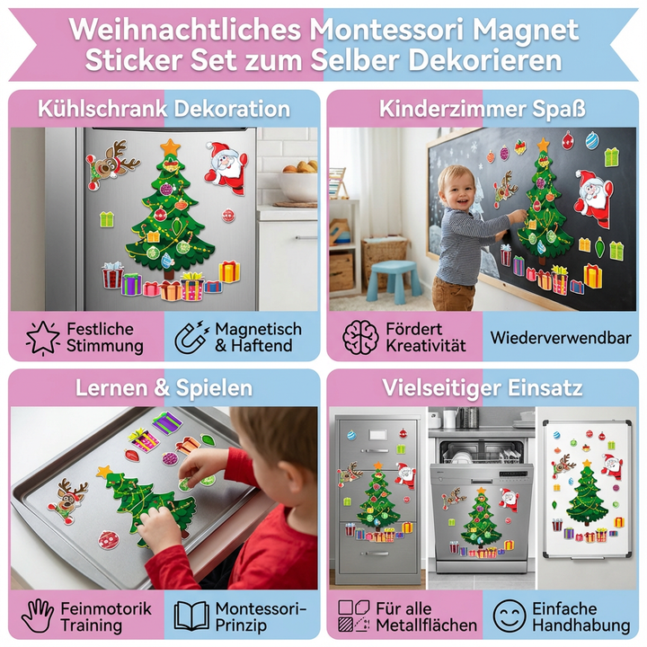 Kreatives Weihnachts-Bastelset: Magnetische Sticker zum Dekorieren, perfekt als Kindergeschenk und Lernspielzeug.