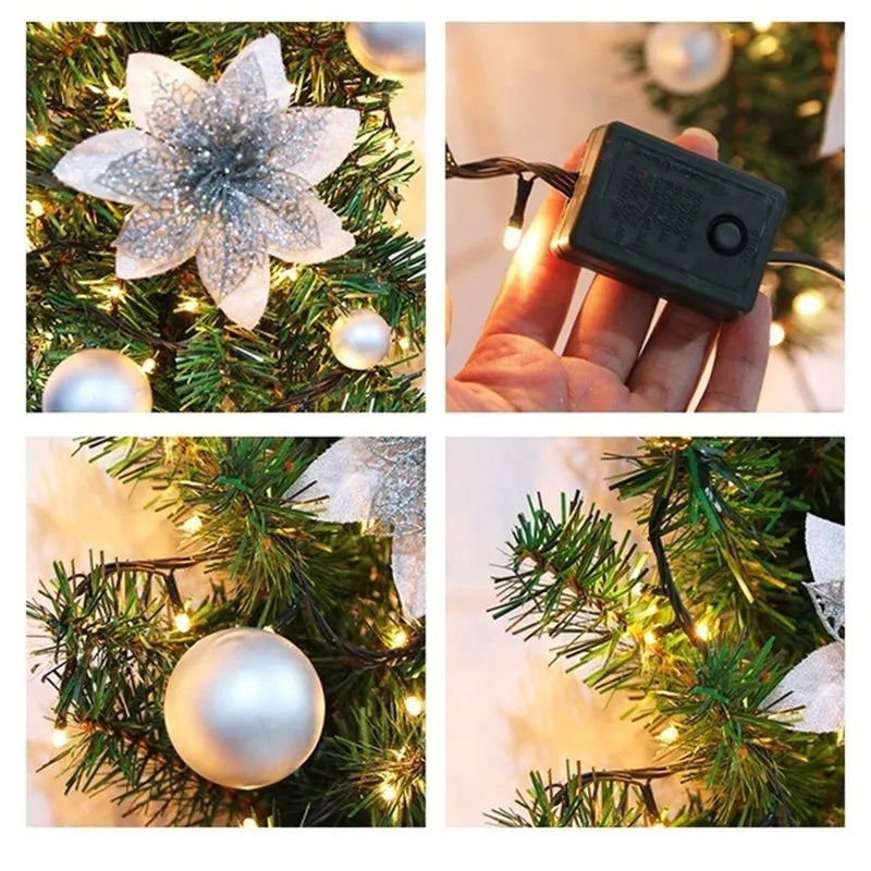 Elegante Weihnachtsgirlande 2,7m mit integrierten LEDs & dichten, realistischen Tannenzweigen. Schöne Winterdeko.