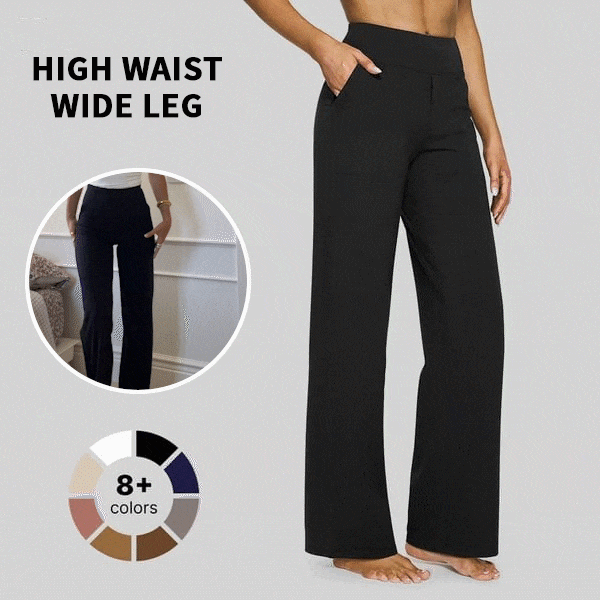 Weite Business-Damenhose mit hohem Bund für makellosen Stil & ganztägigen Komfort.