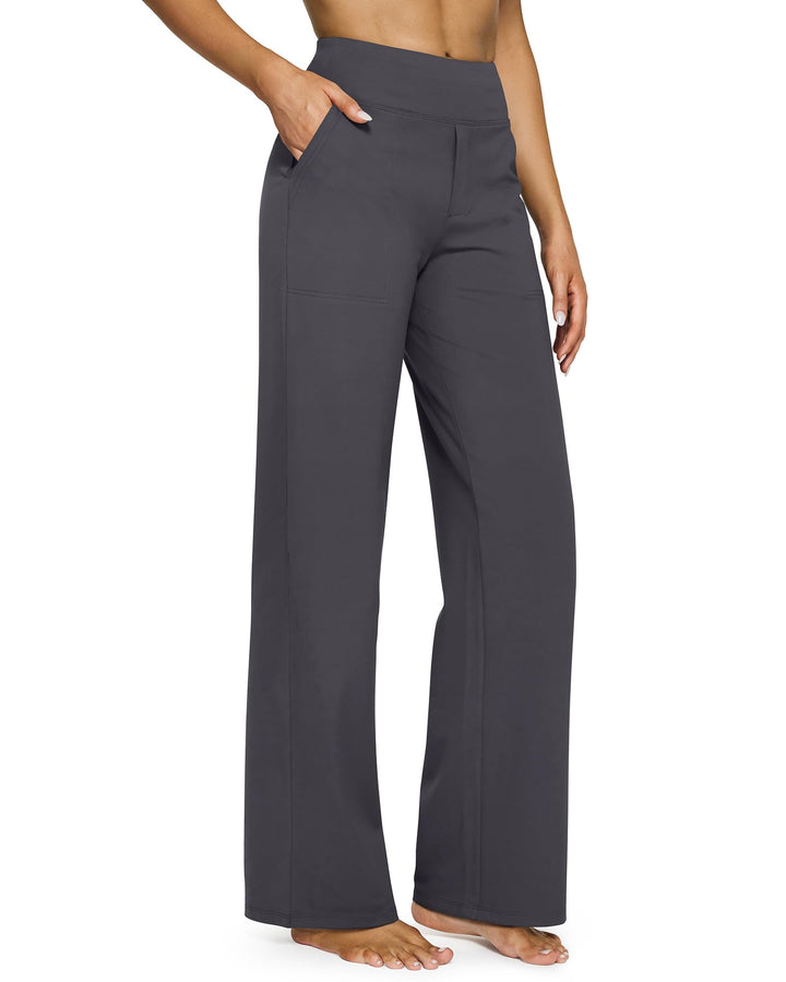 Stilvolle weite Damenhose mit hohem Bund, bietet ultimativen Komfort den ganzen Tag.