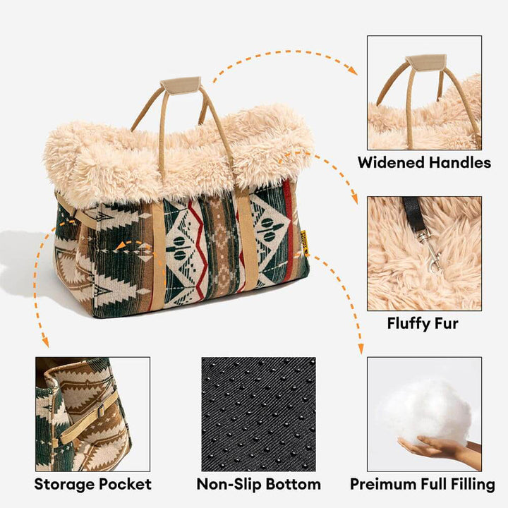 Faltbarer Hunde-Kuschelschlafsack, wendbar für jede Jahreszeit. Auch als Trage für unterwegs nutzbar.